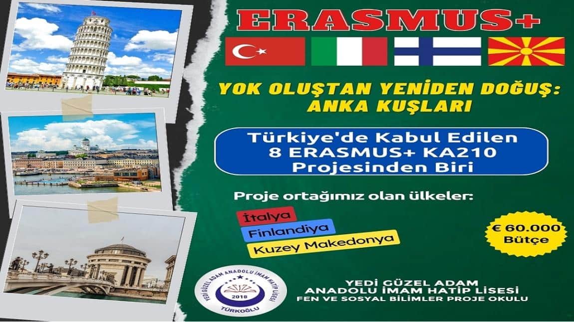ERASMUS+ KA210 Projemiz Kabul Edildi (Türkiye'de Kabul Edilen 8 Projeden Biri)